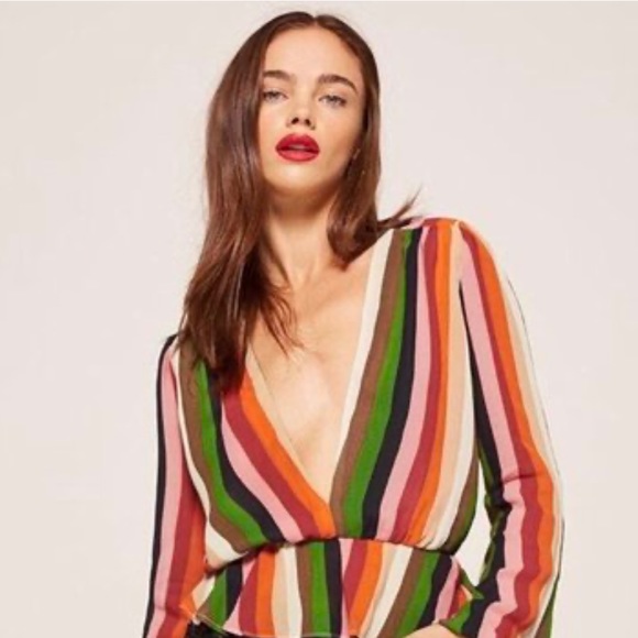 🚫SOLD🚫Reformation Rainbow 🌈 Blouse xs dry - Picture 2 of 4